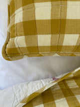 Quilted Blanket with Pillowcase - Yellow Gingham