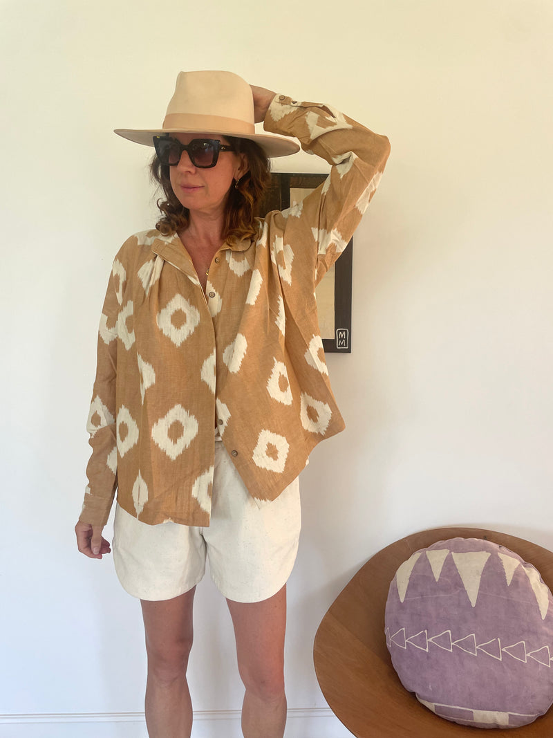 New Beginnings shirt - Terracotta ikat