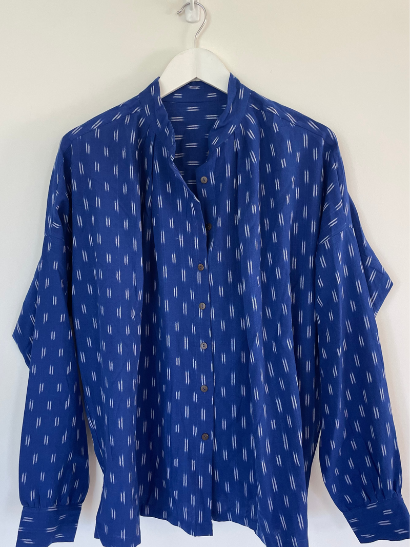 New Beginnings shirt - Blue ikat