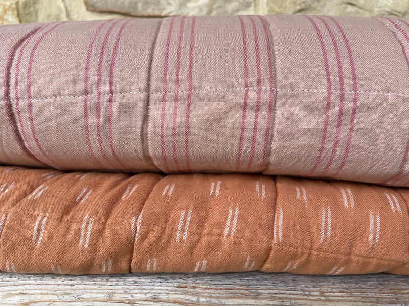 Quilted Blanket SMALL  - Peach dash
