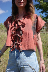 Storyteller top (short sleeve) Burnt orange #17