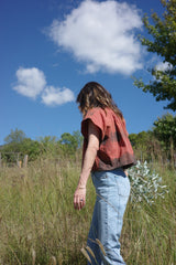 Storyteller top (short sleeve) Burnt orange #17
